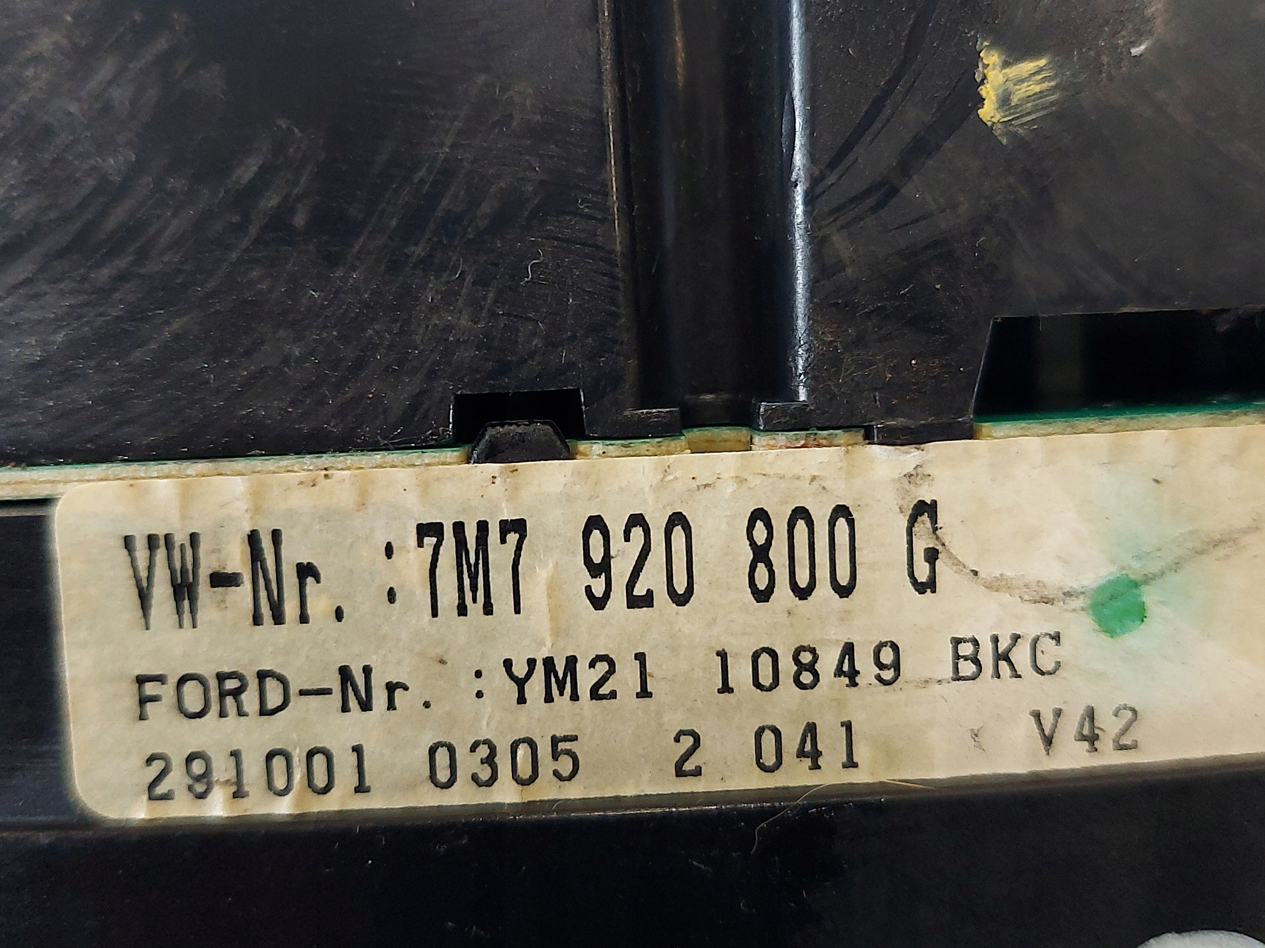 dials clock SEAT ALHAMBRA 1.9 TDI 7M7920800G