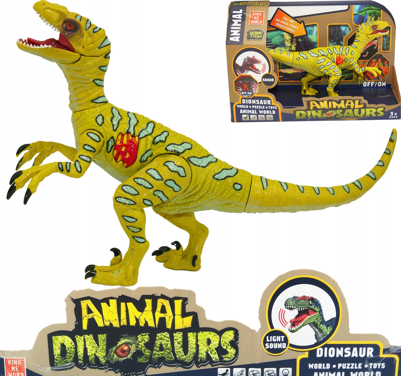 

Ruchomy Dinozaur velociraptor Dźwięk Ryczy figurka