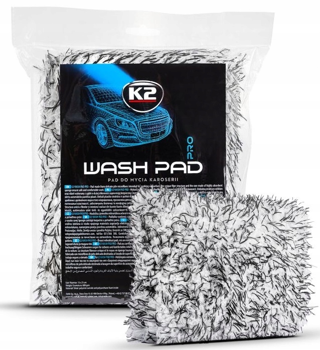 K2 - WASH PAD - GĄBKA DO MYCIA SAMOCHODU Z DELIKATNĄ MIKROFIBRĄ