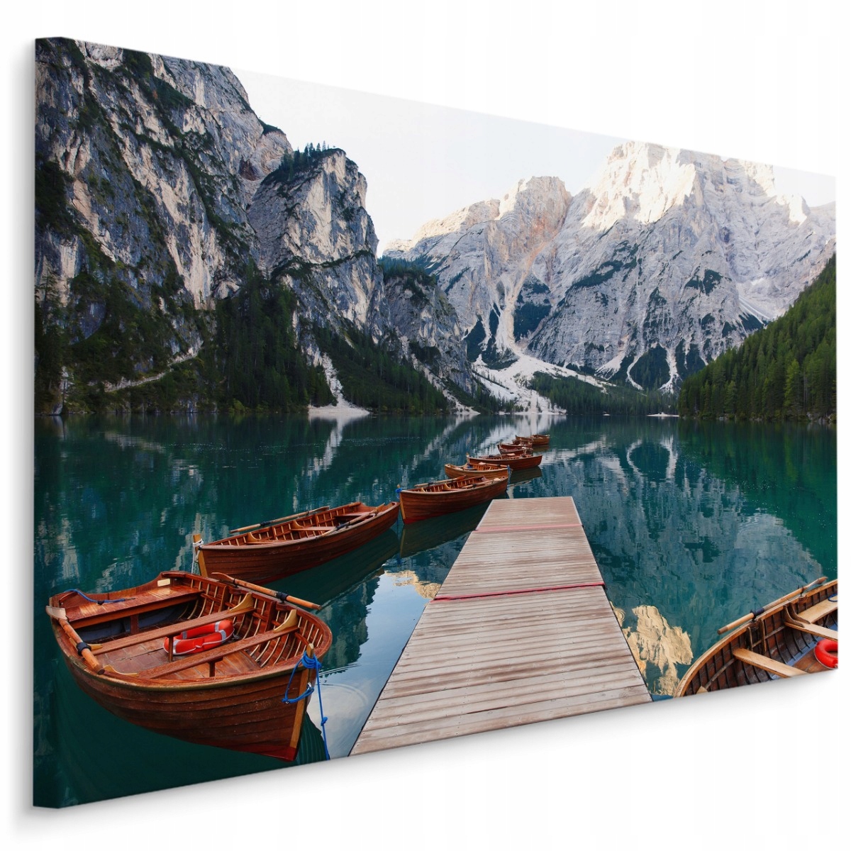 

Obraz Ścienny Góry Jezioro Łódki Pomost 3D 40x30