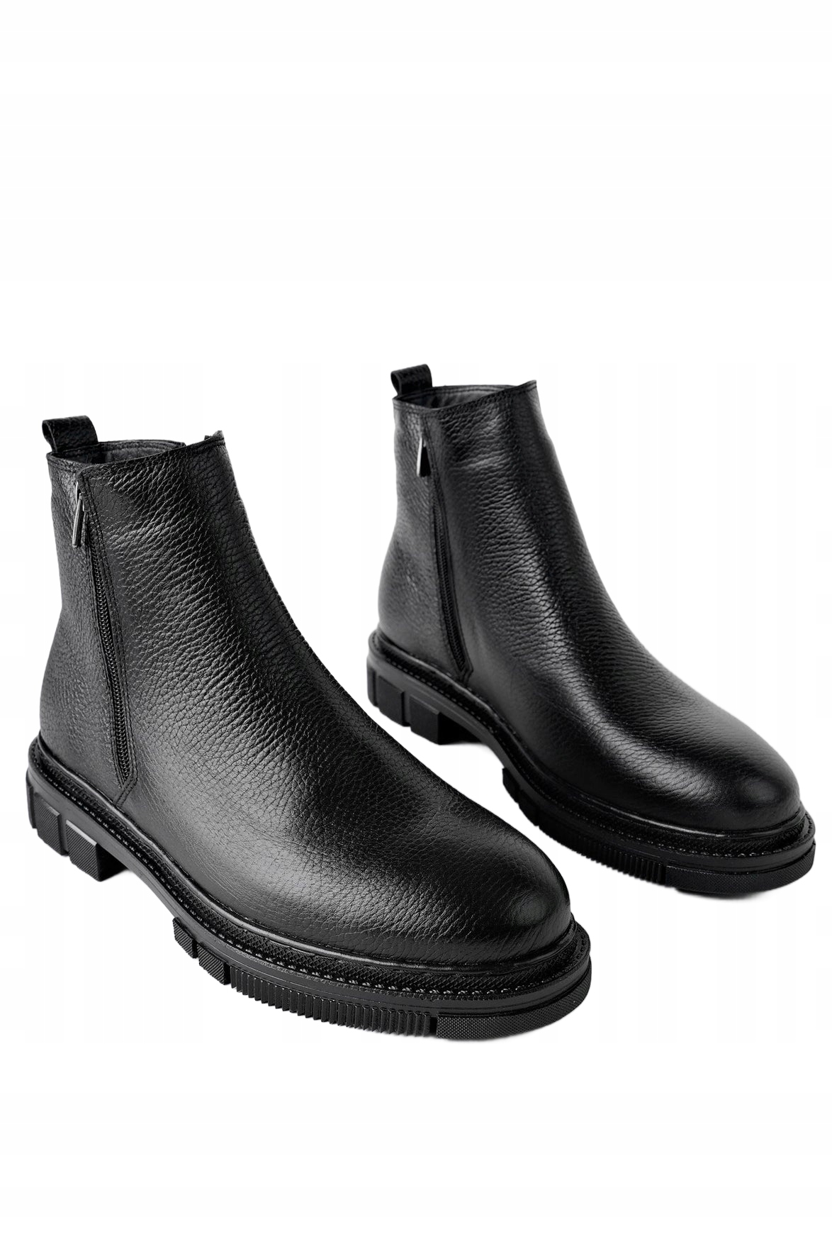 Pánské Černé Kotníkové Boty Se Semišovou Podrážkou A Zipem 42 Opa