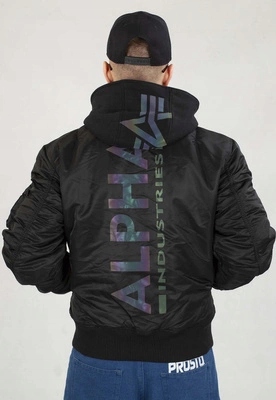 Zimní bunda Alpha Industries MA-1 Zh Back Print 128113 černo-barevná