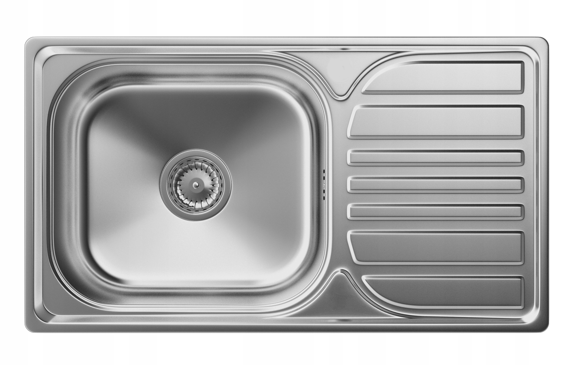 Oceľový Drez 1 Komora Odkvapkávač Satén TURI76 Klasický Kuchynský