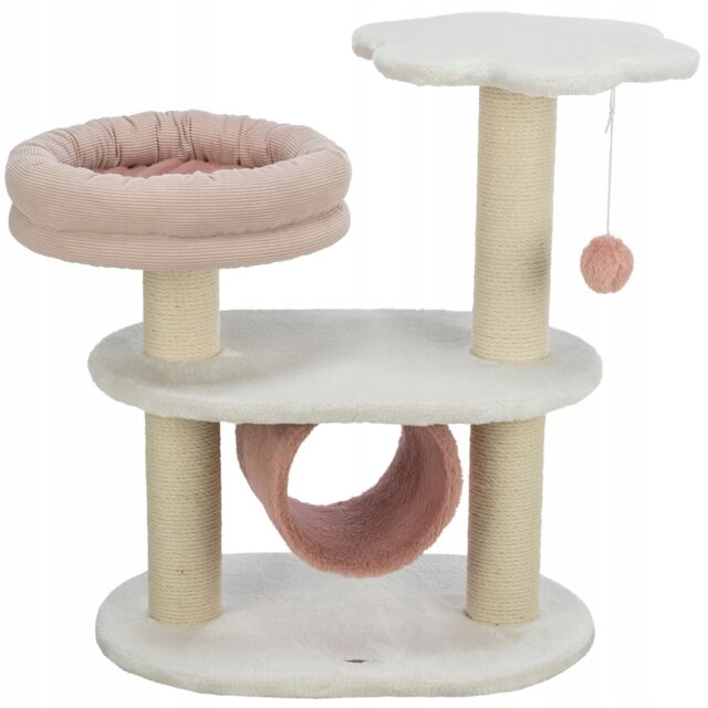 Levně Isabella, stojící škrabadlo, pro kočky, bílá/růžová, 70 cm