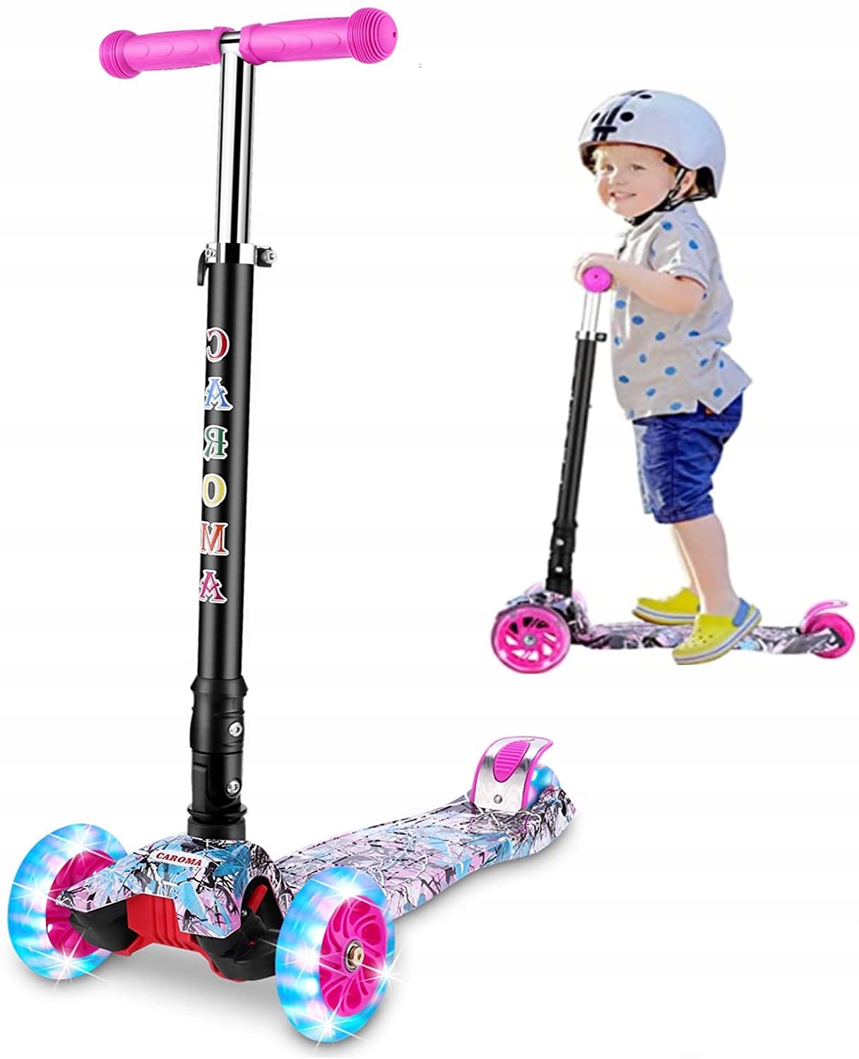 HULAJNOGA DZIECIĘCA TRÓJKOŁOWA CAROMA LED