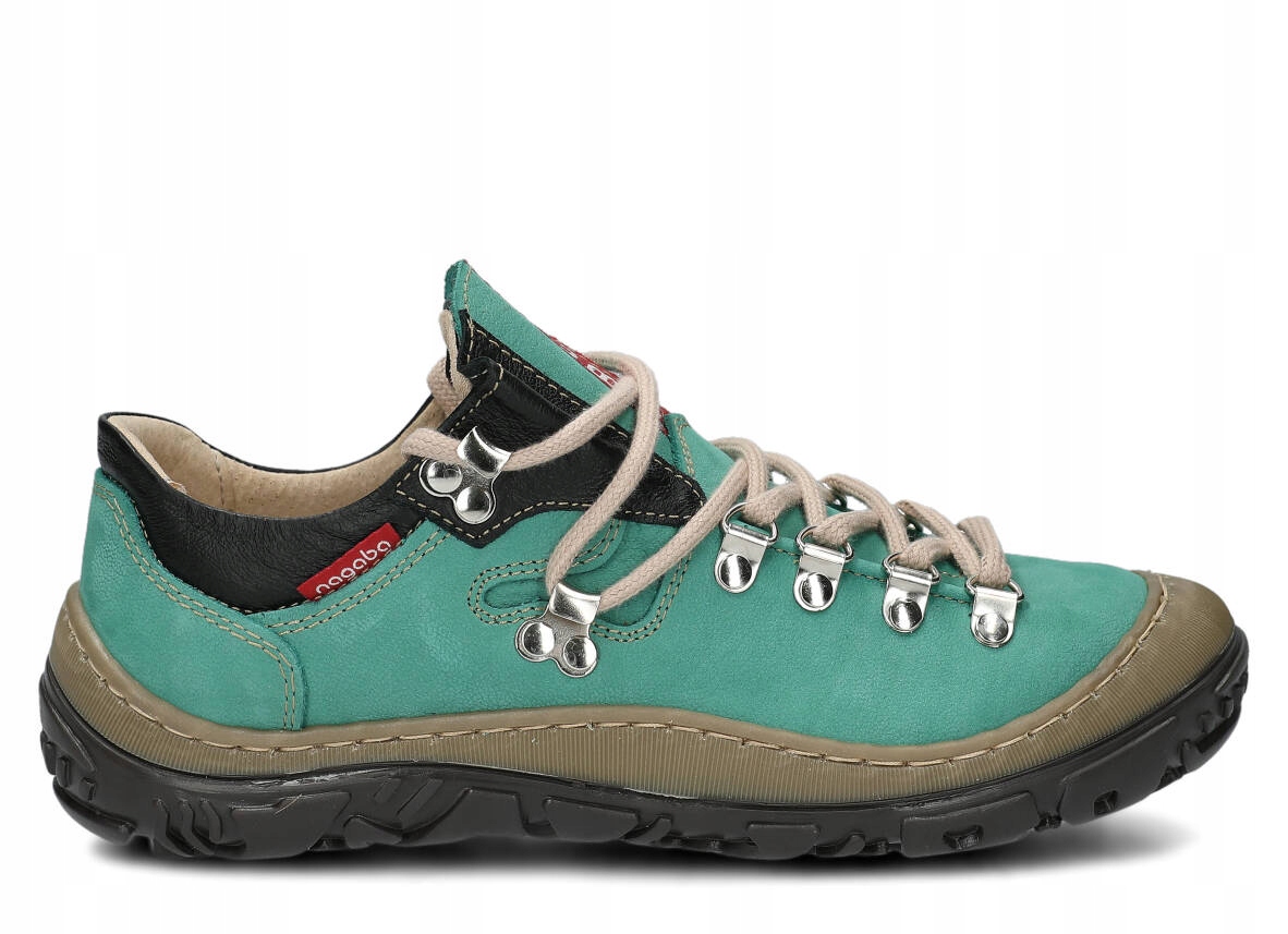 NAGABA 054 MIĘTA- WYGODNE, SKÓRZANE PÓŁBUTY TREKKINGOWE DAMSKIE Oryginalne opakowanie producenta pudełko