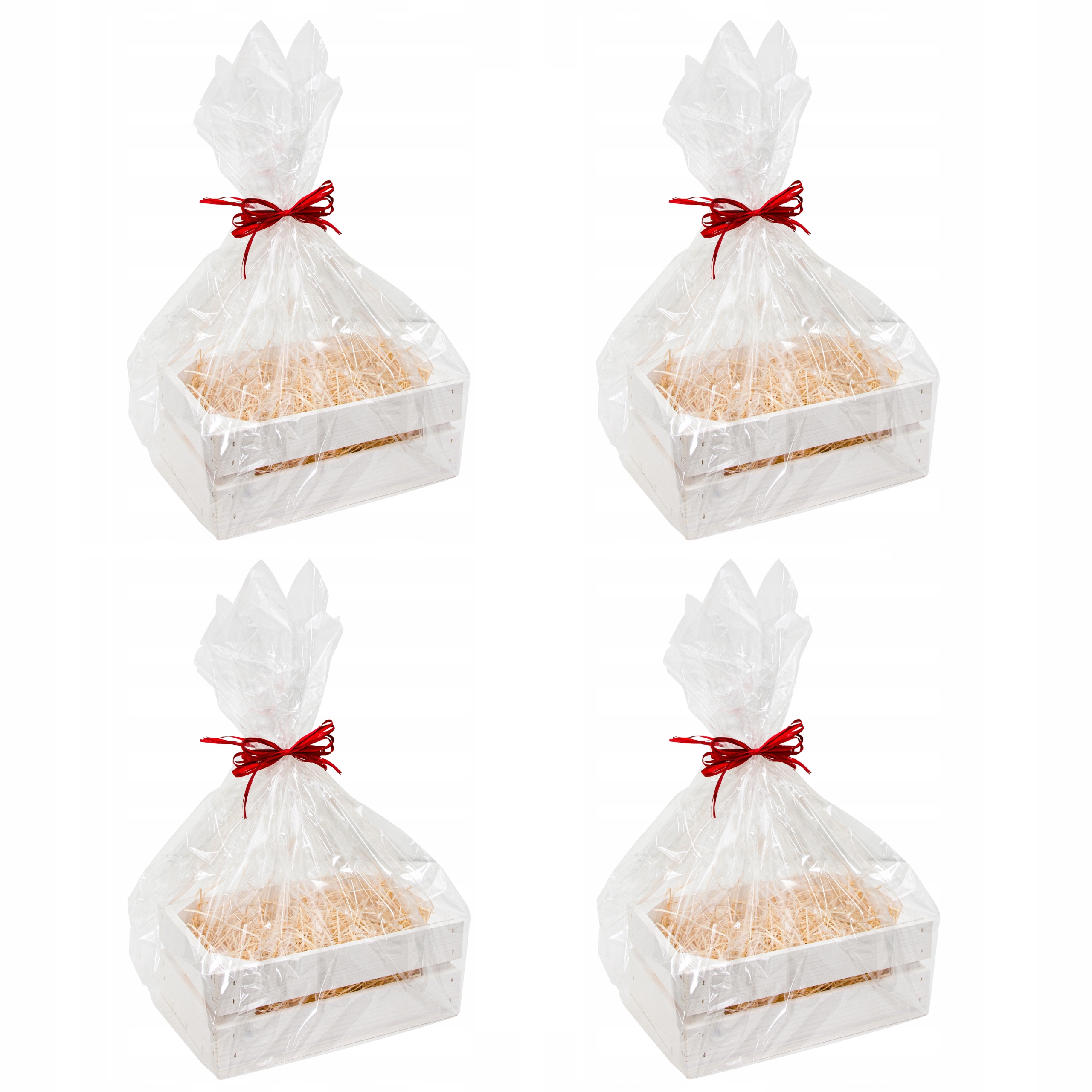 4x Dárkový košík Sada Dřevěná krabička Krabička Krabice Bílá Dárek