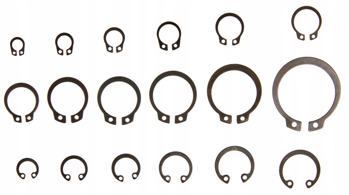 PIERŚCIENIE SEGERA WEWNĘTRZNE +ZEWNĘTRZNE OSADCZE SEGERY ZESTAW 300 EL. Waga produktu z opakowaniem jednostkowym 0.335 kg