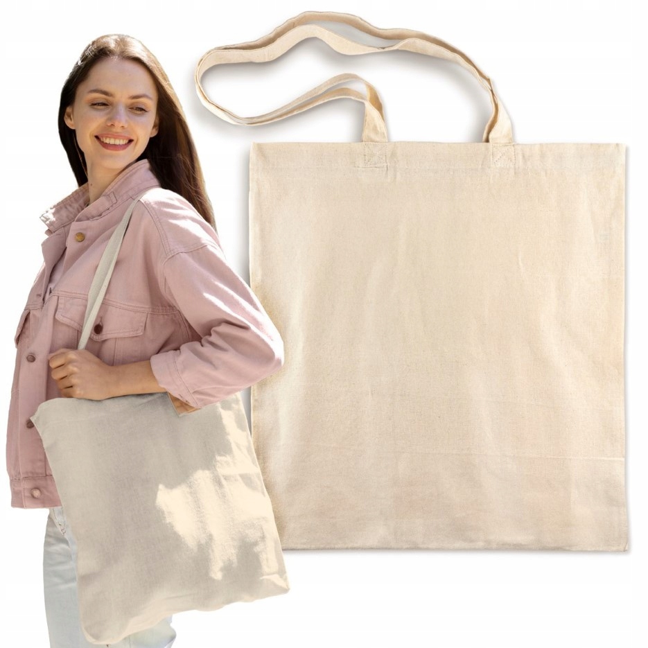 TORBA BAWEŁNIANA na zakupy ECRU EKO ekologiczna