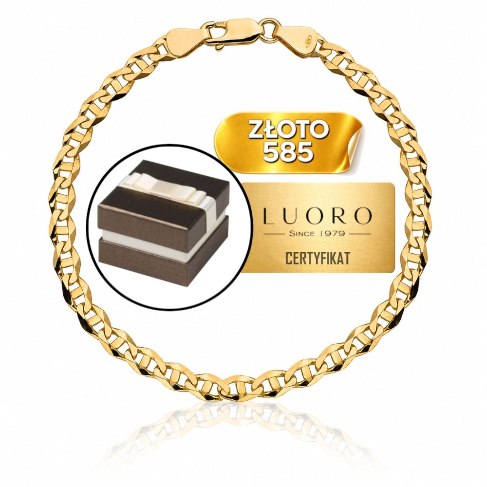 Zlatý Náramek 585 14K Gucci Žluté Zlato 18 CM Elegantní