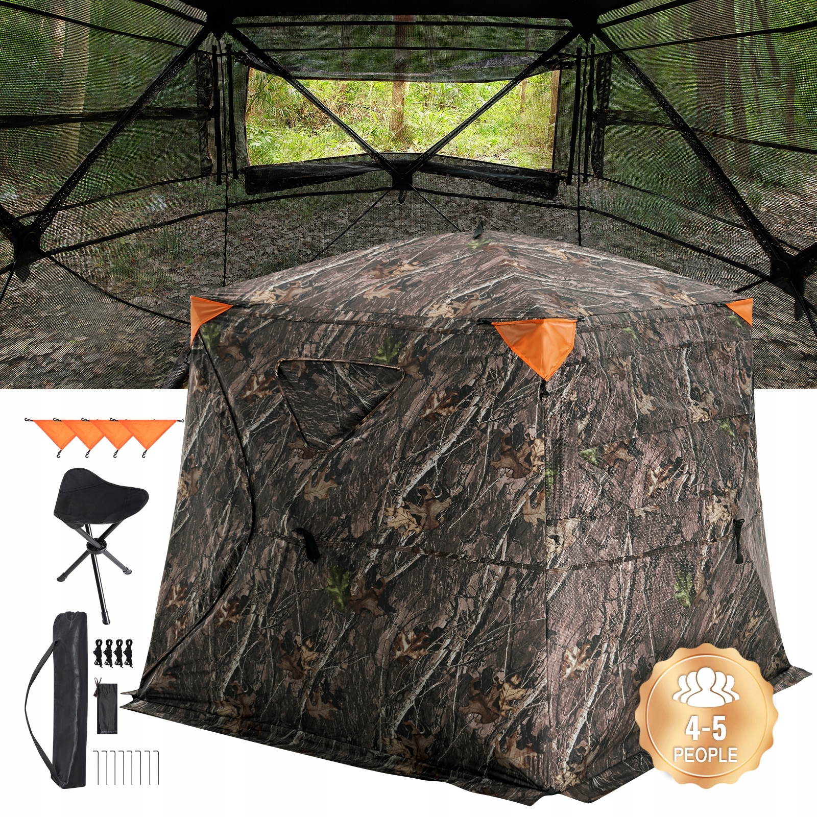 Vevor Hunting Blind 270 Průhledný Lovecký Úkryt Rozkládací Sada