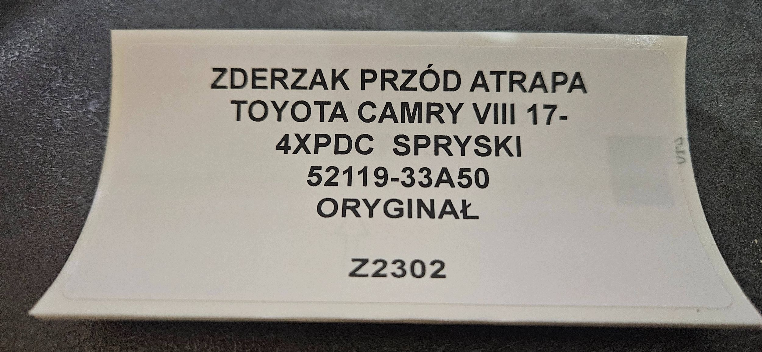 front bumper front Toyota Camry VIII XV70 5211933A50