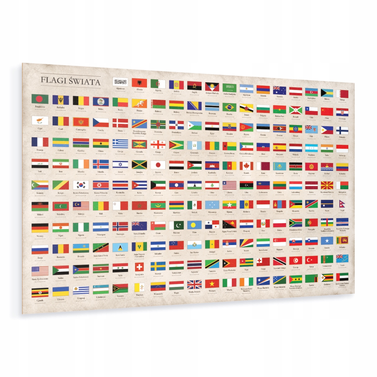 Flagi Świata Kraje Retro Antyrama Plakat TABLICA 60x40 Retro Vintage