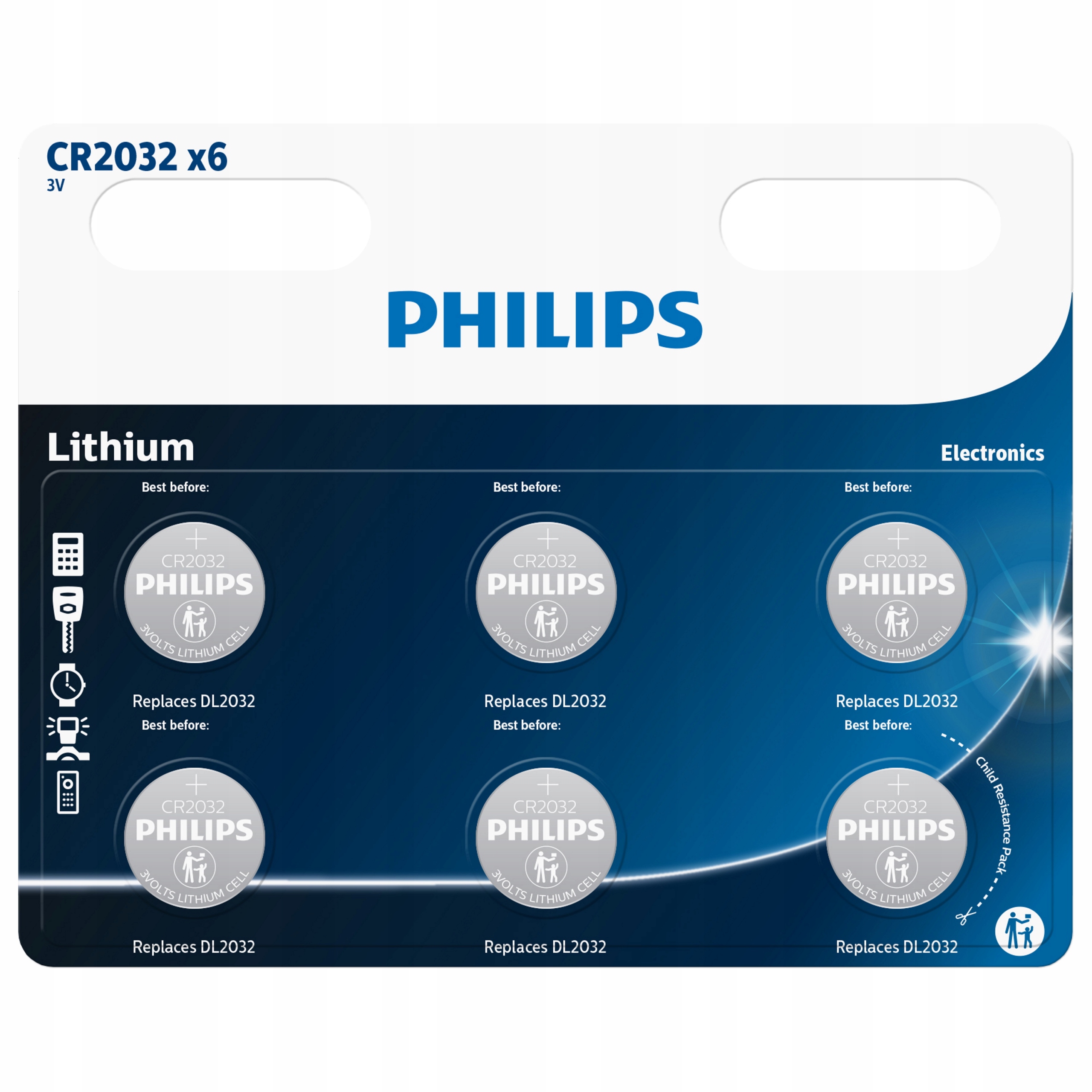 

Philips CR2032 3V bateria litowa 6szt