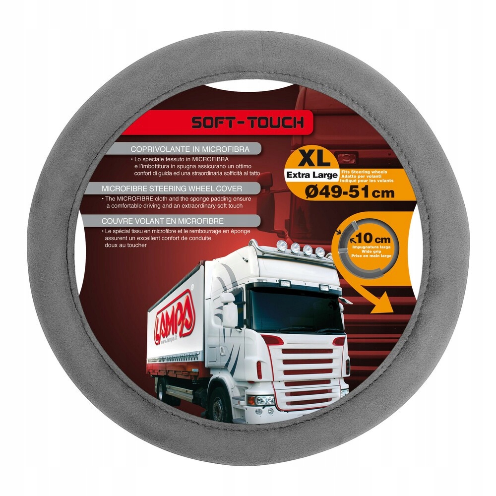 

Pokrowiec kierownicy 49-51 XL Soft Touch Szary