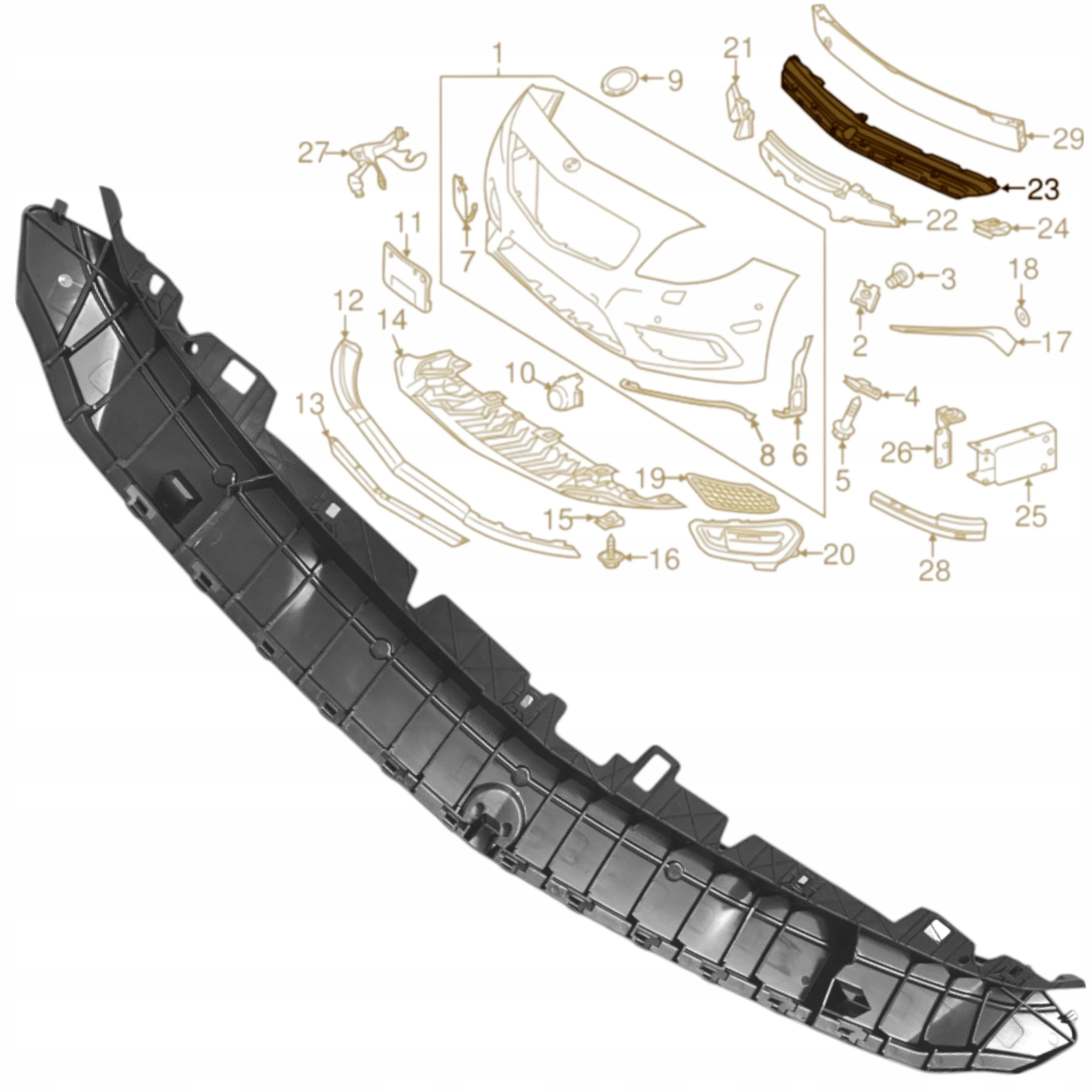 Mercedes Claw 117 Před Faceliftem 2013 – Rám Nad Grilem, Horní Upevnění, Úchyt