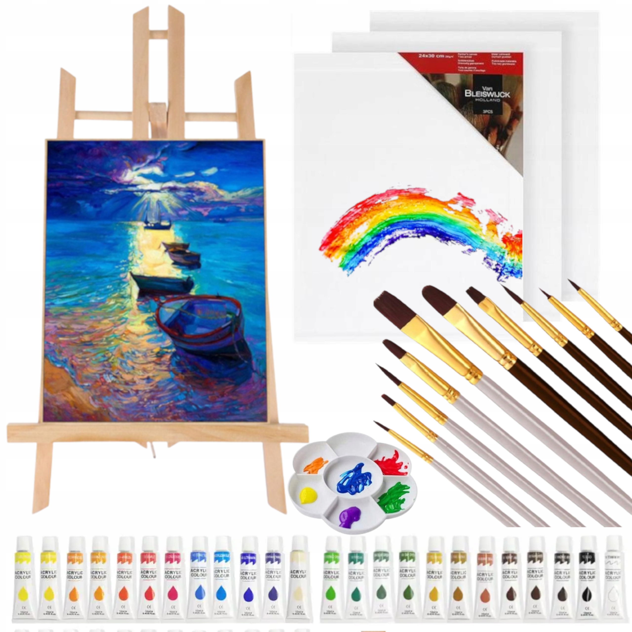 Velká Malířská Sada Na Malování Umělecký Pro Děti Stojan Plátna