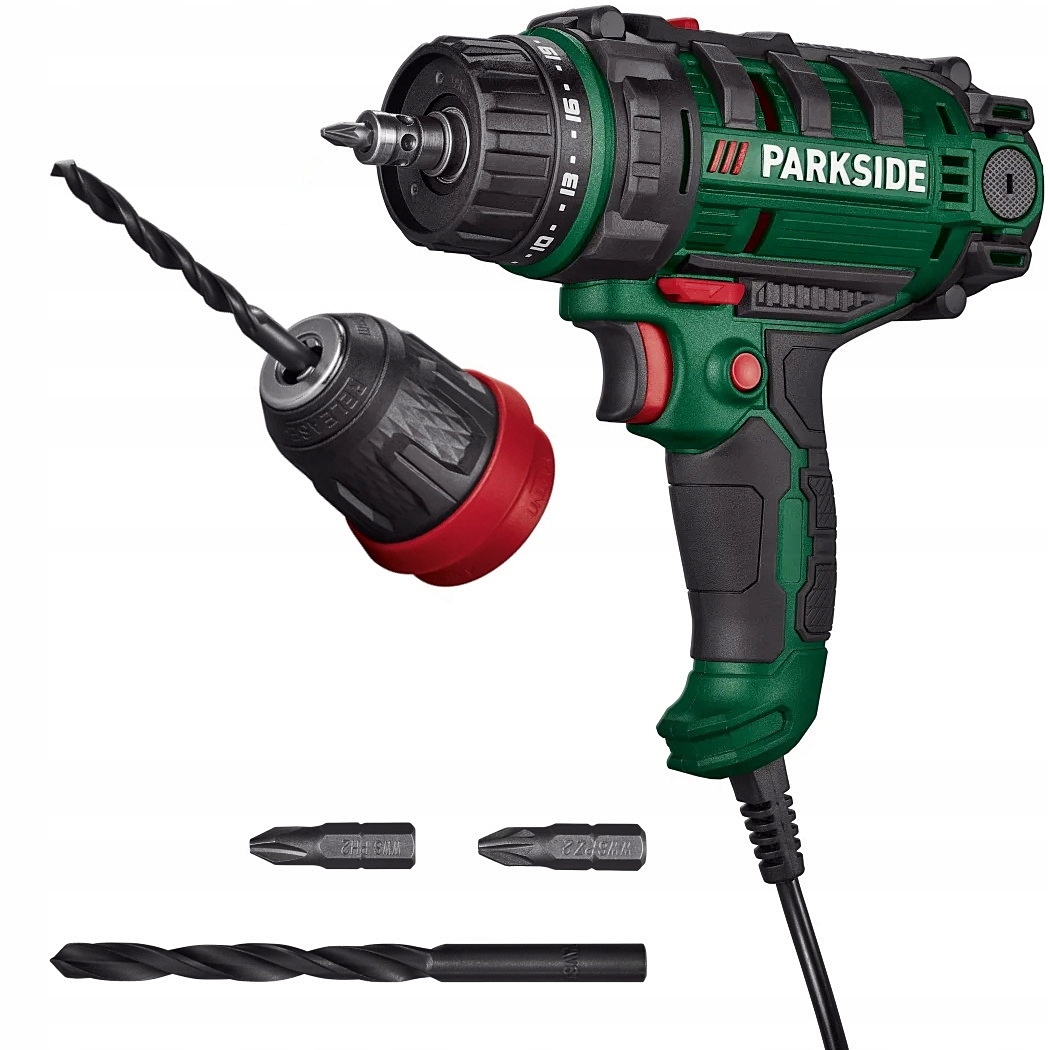 Wiertarko-wkrętarka 2 biegi zdejm uchwyt płynna reg obr Pns 300 Parkside