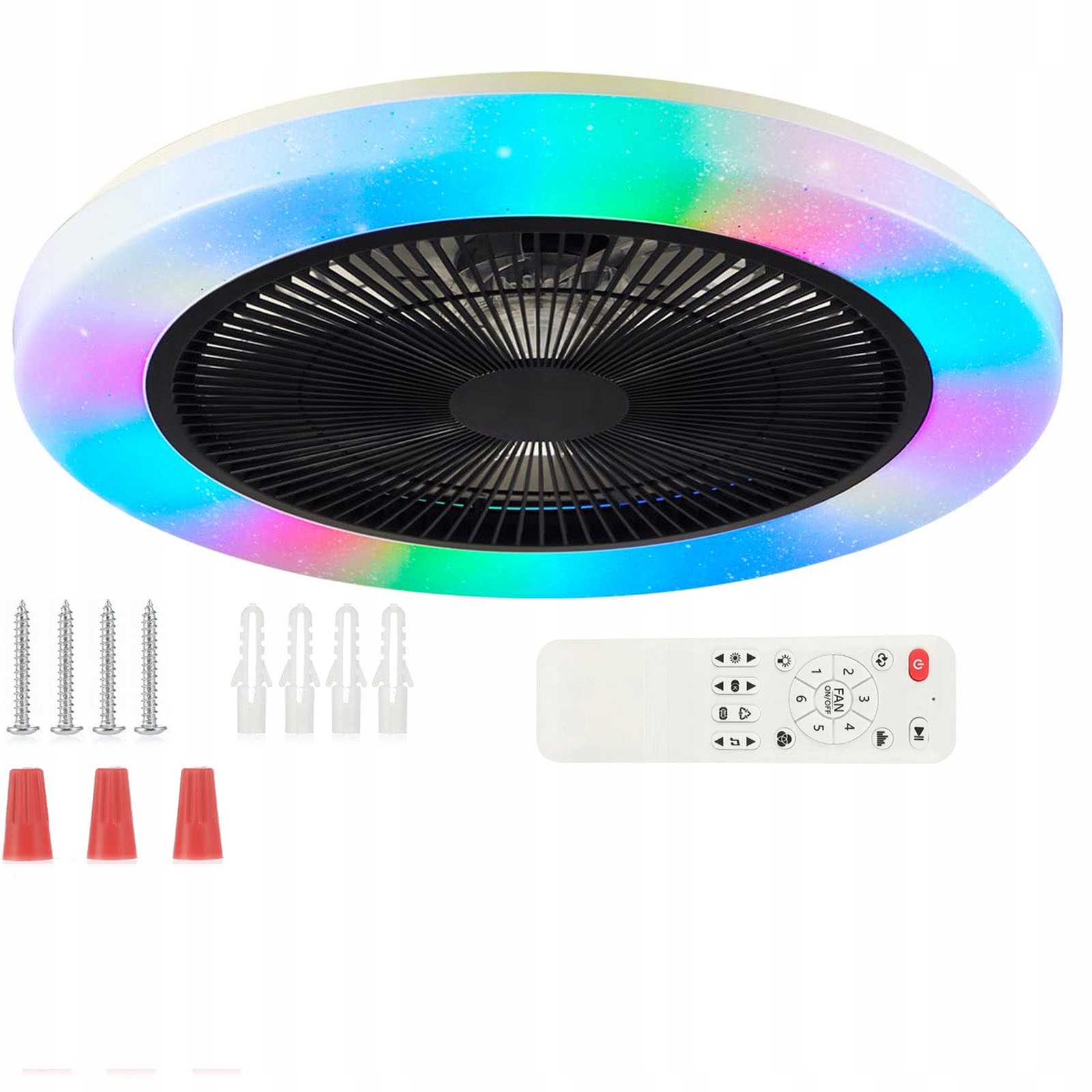 Lampa s Led stropním Větrákem Rgb nastavitelná stropní svítidlo 50 cm s dálkový ovladač