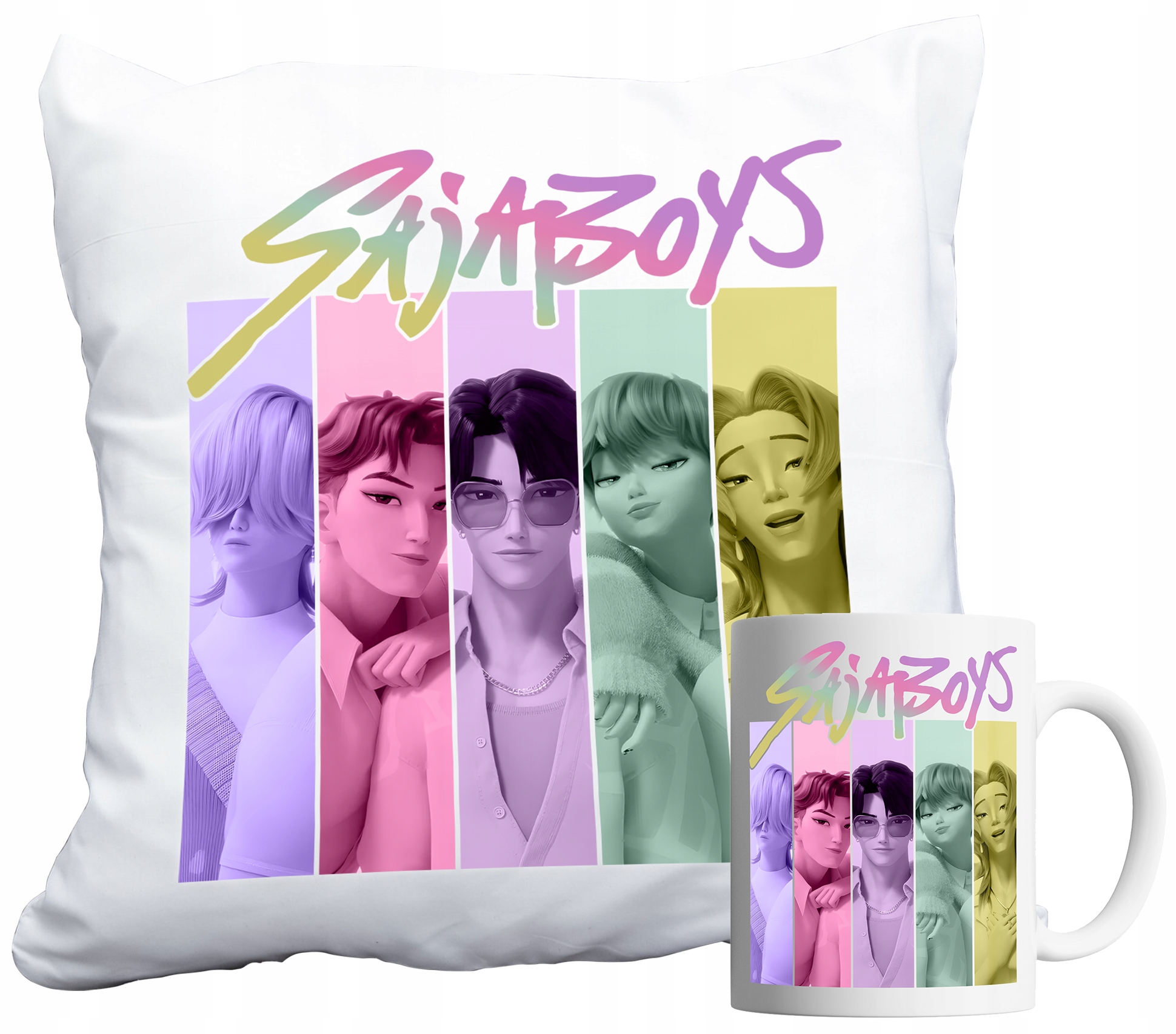 Sada Hrnek A Polštář Sajaboys Huntrix Kpop Demon Hunters Jméno