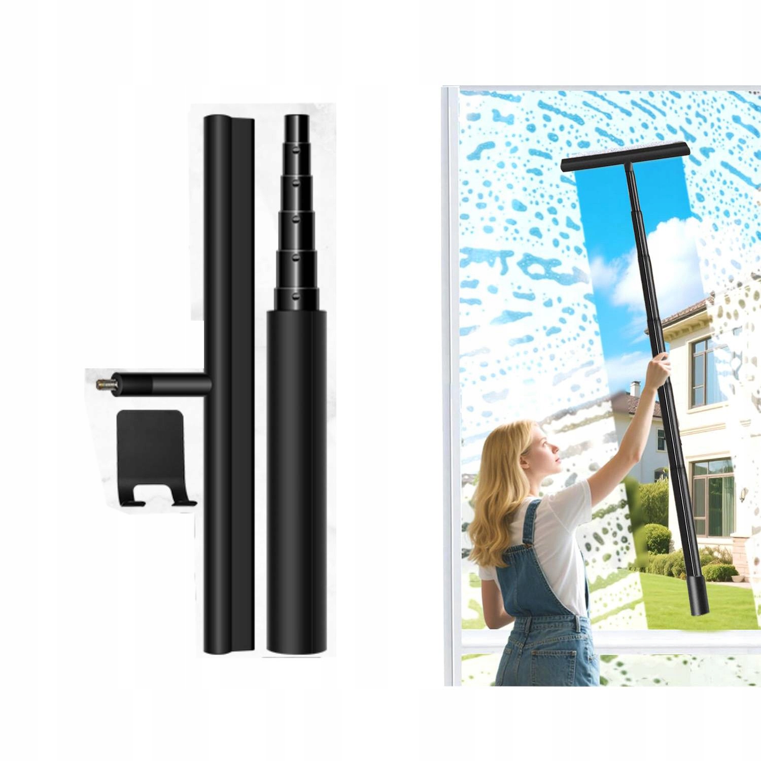 Teleskopická Stěrka Na Podlahu Pro Zrcadla A Sprchové Kouty