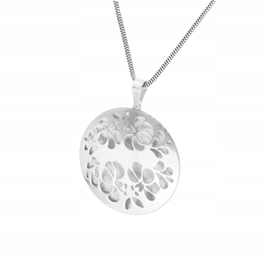 Přívěsek kulatý květy stříbro rhodiované