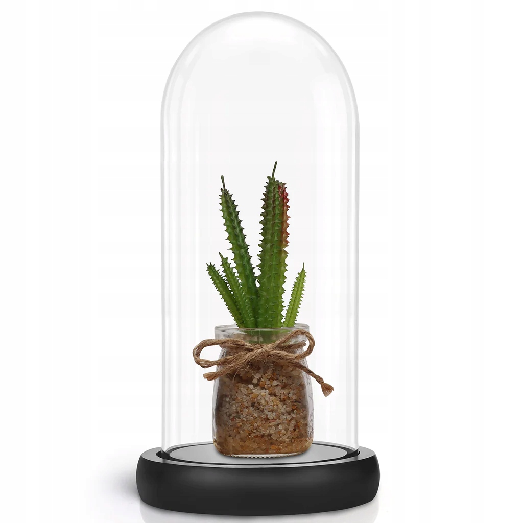 KOPUŁA SZKLANA DEKORACYJNA CZARNA PODSTAWA 26,5 CM S