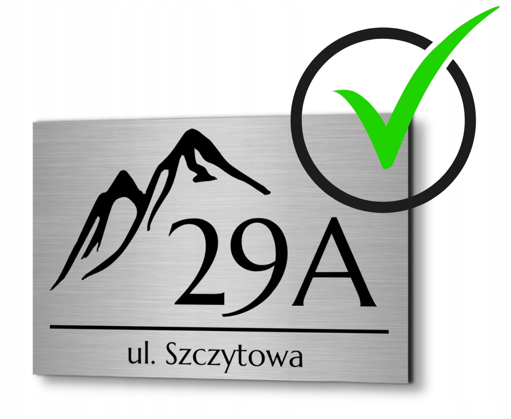 DUŻA TABLICZKA ADRESOWA NUMER DOMU Z GRAFIKĄ WZORY 40x30cm WYTRZYMAŁA ADRES Kod producenta TABLICA NUMER NA DOM W GÓRACH ALUMINIUM