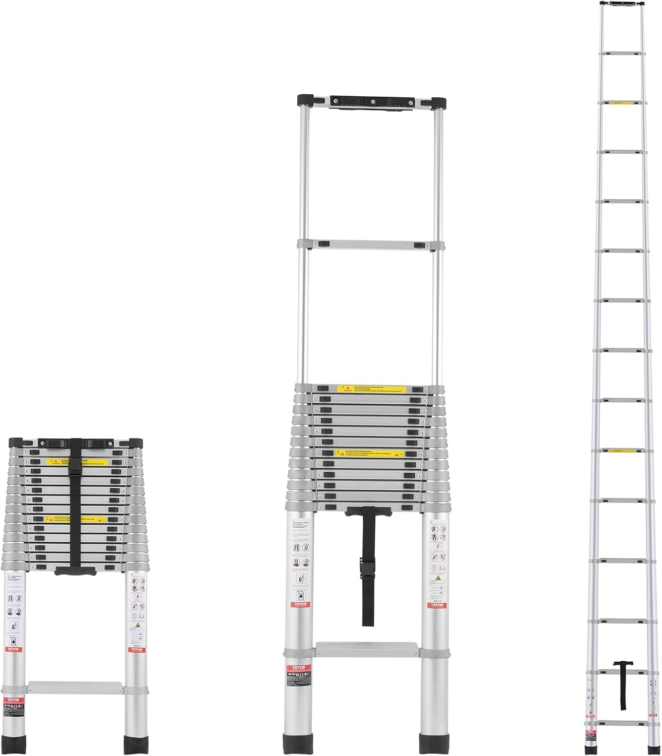 Žebřík Hliníkový Skládací Vevor ML-1062Z 6,2 M 190 Kg Lehký