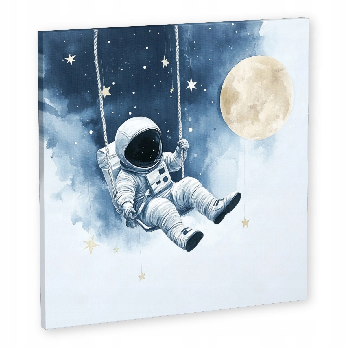 Obraz Na Plátně Canvas Vesmír Měsíc Hvězdy Astronauta Houpačka 60x60