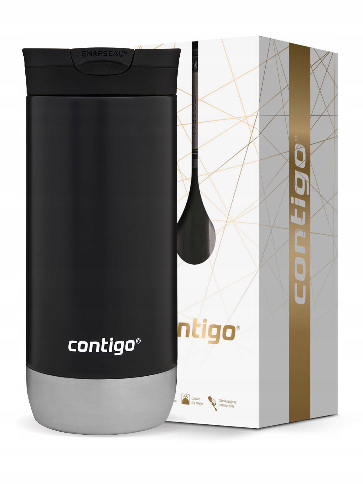 Termohrnek jako dárek Contigo Huron 2.0 470 ml černý Krabička