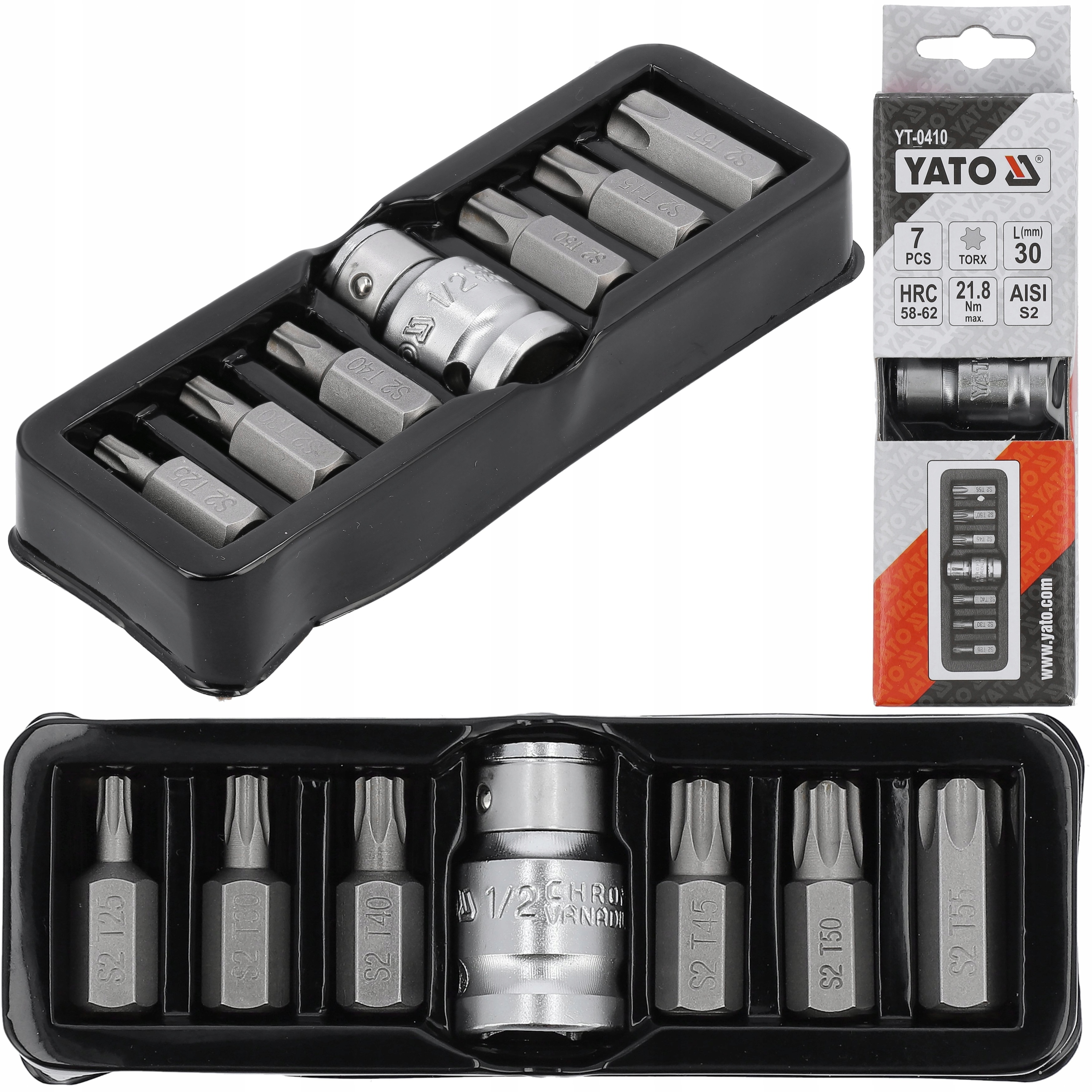 

Końcówki Wkrętakowe Bity Torx T25-T55 7 Sztuk Yato