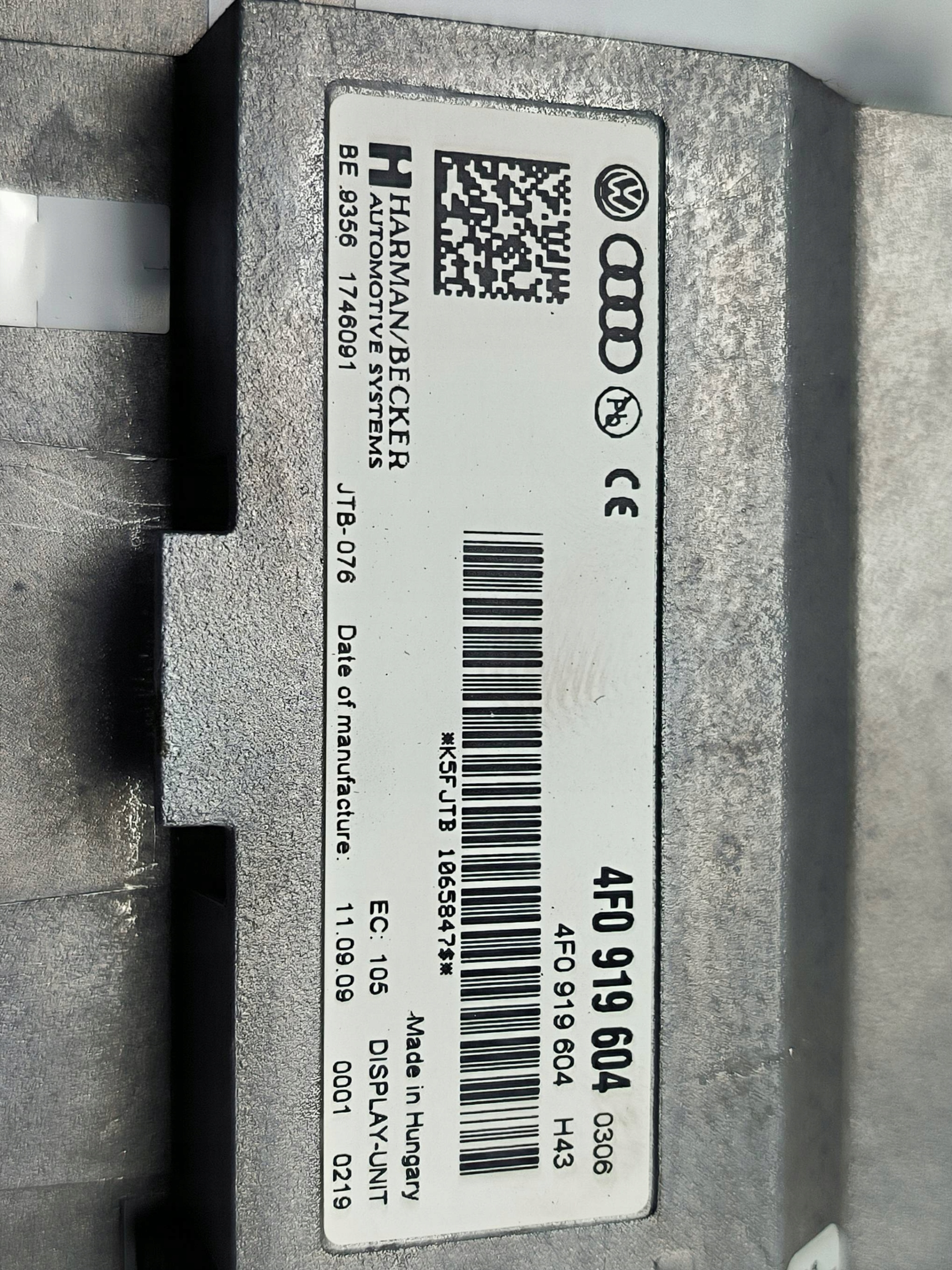 Schermo PANEL 4F0919604 AUDI A5 e 8T
