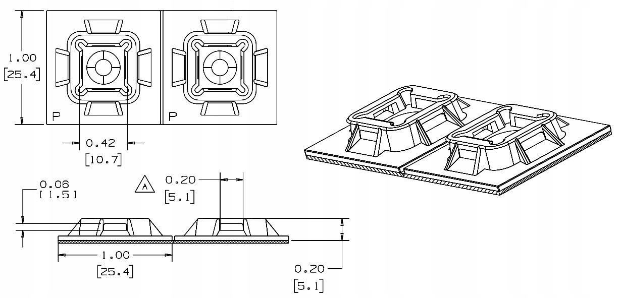 MOCOWANIE UCHWYT DO OPASKI TRYTKI 100SZT 25X25MM Kod producenta ABM100-AT-C