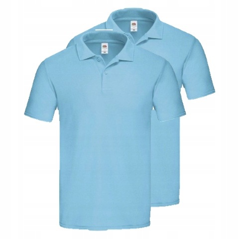 2x Pánské Polokošile Original Fruit of the Loom Světle Modré 3XL