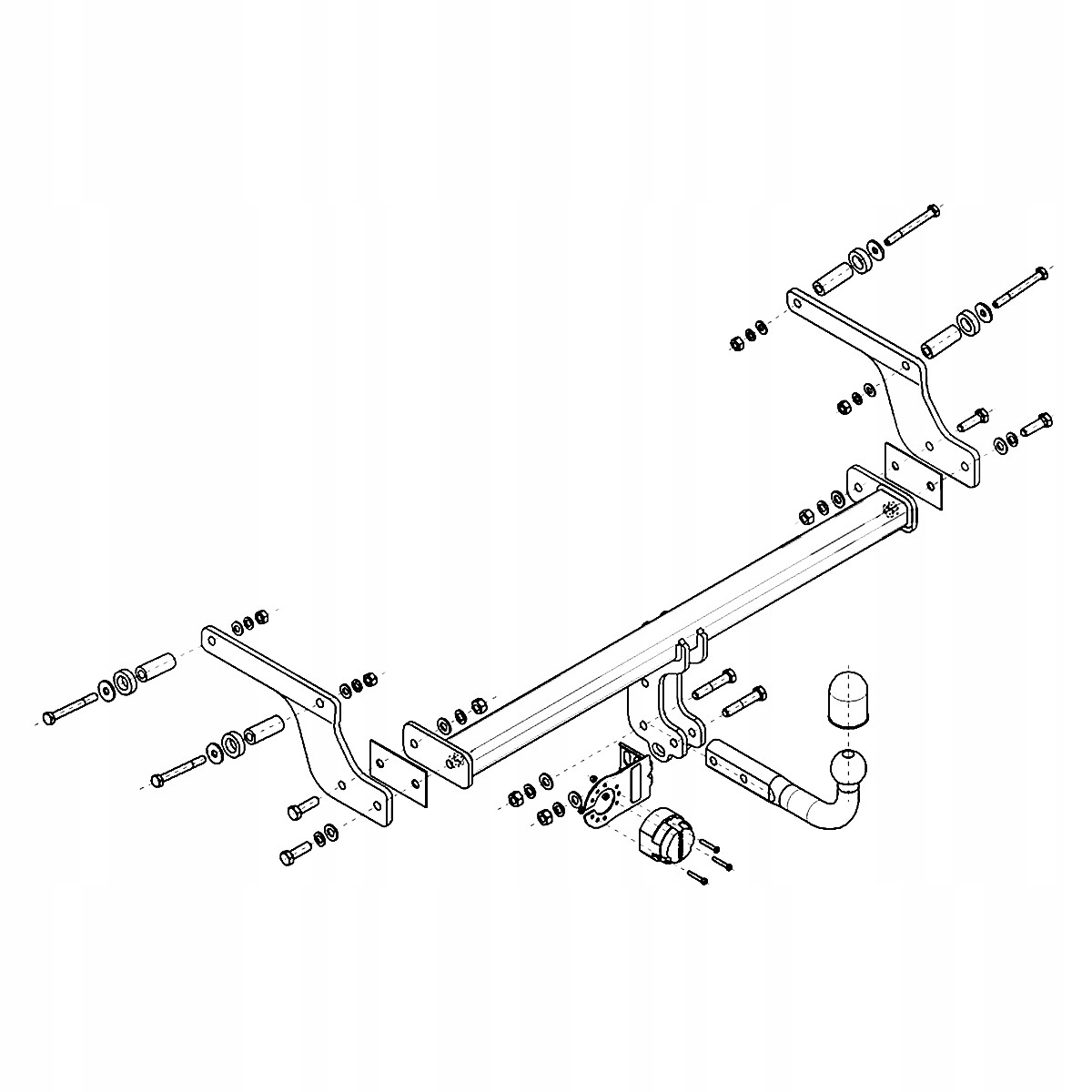 Hak holowniczy do Dacia Duster II 2 SUV 21-24 MODUŁ WIĄZKA 13 PIN GRATIS Producent Steinhof