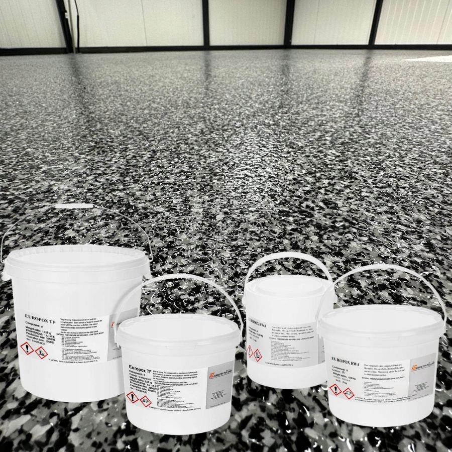 Sada epoxidových živíc s vločkami na 15 m2 do garáže skladovacej dielne
