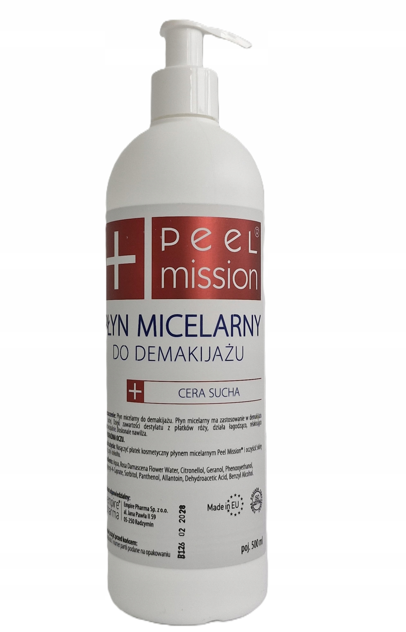 Peel Mission micelární voda pro suchou pleť s hydrolátem z růžových okvětních lístků 500 ml