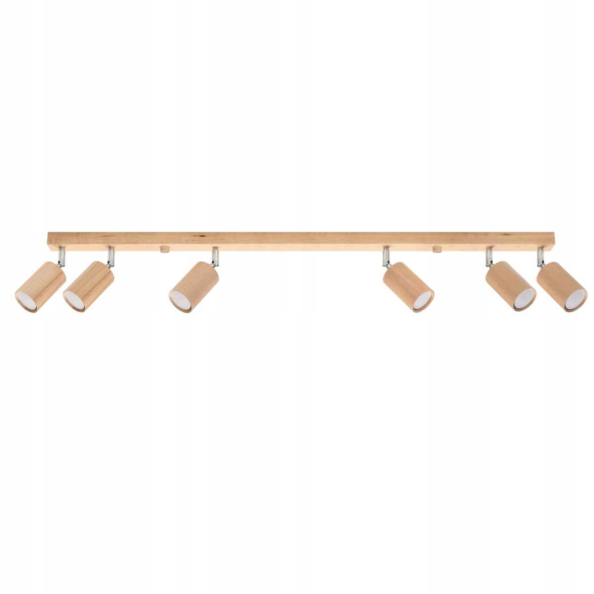 Drewniana lampa sufitowa 6-punktowa, ruchome klosze na GU10, Sollux