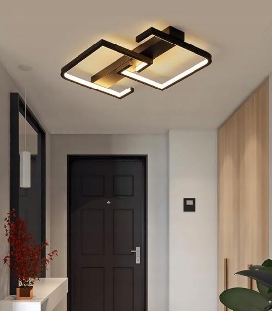 LAMPA LED KWADRAT SUFITOWA PLAFON LED + PILOT Kolor biały czarny