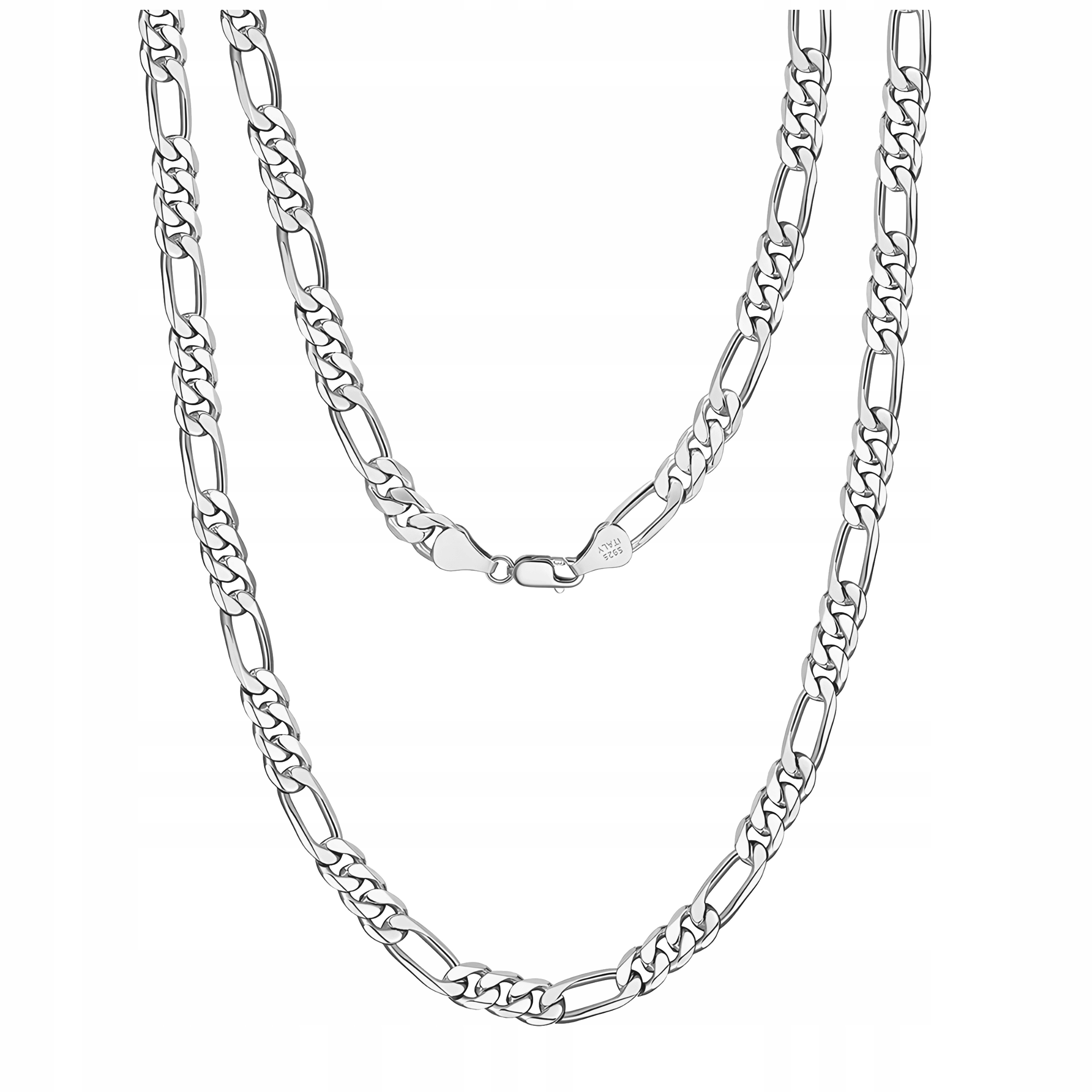 Stříbrný Řetízek Pánský Figaro 60 cm Plný Silný Rhodiovaný 2 mm Stříbro 925
