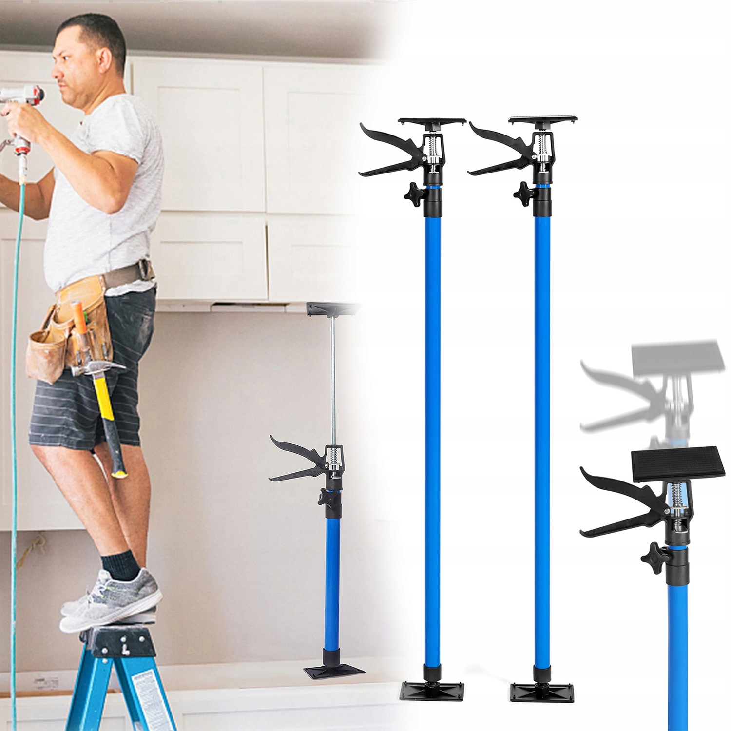 2x Teleskopická Stropní Podpěra Rozpěrná Zvedák Pro Desky Gk 115-290 cm