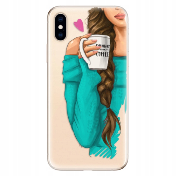 Silikonowe etui iSaprio My Coffe and Brunette Girl na iPhone Xs
