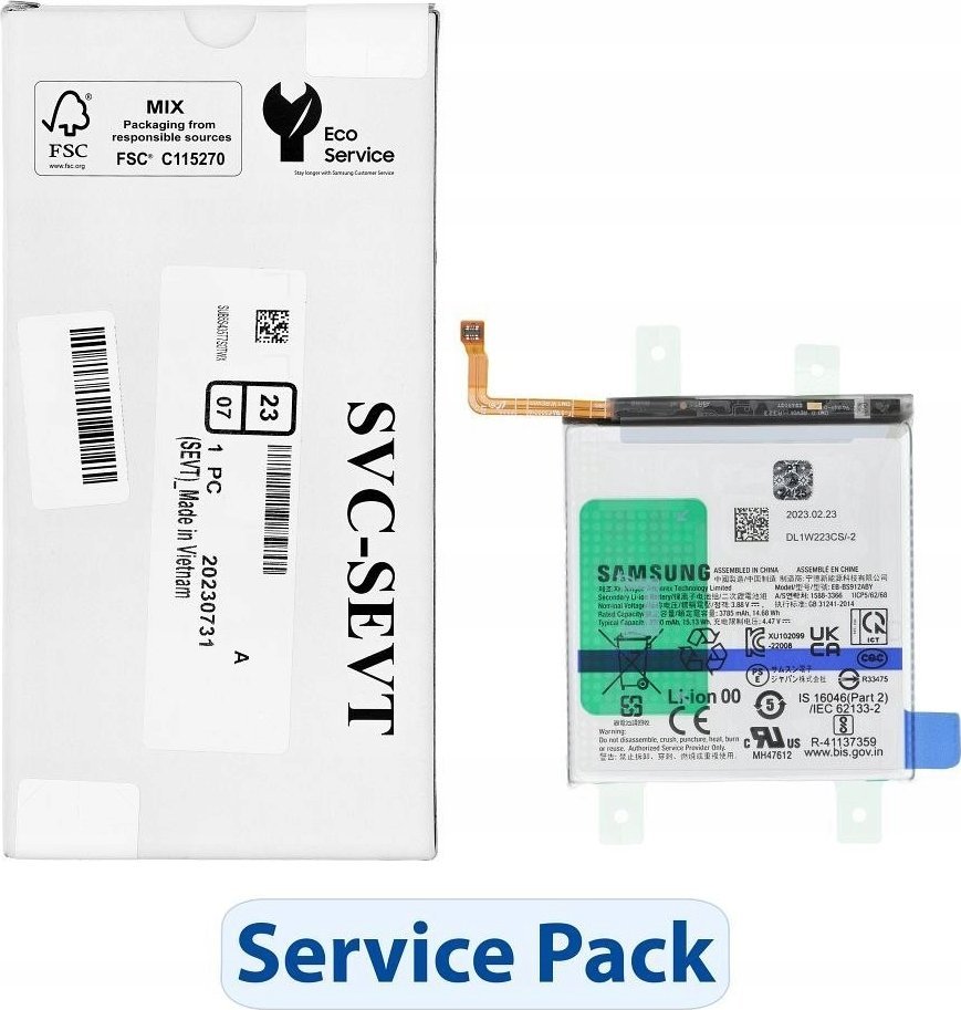 Bateria Samsung ServicePack Bateria EB-BS912ABY do S23 S911B GH82-30483A