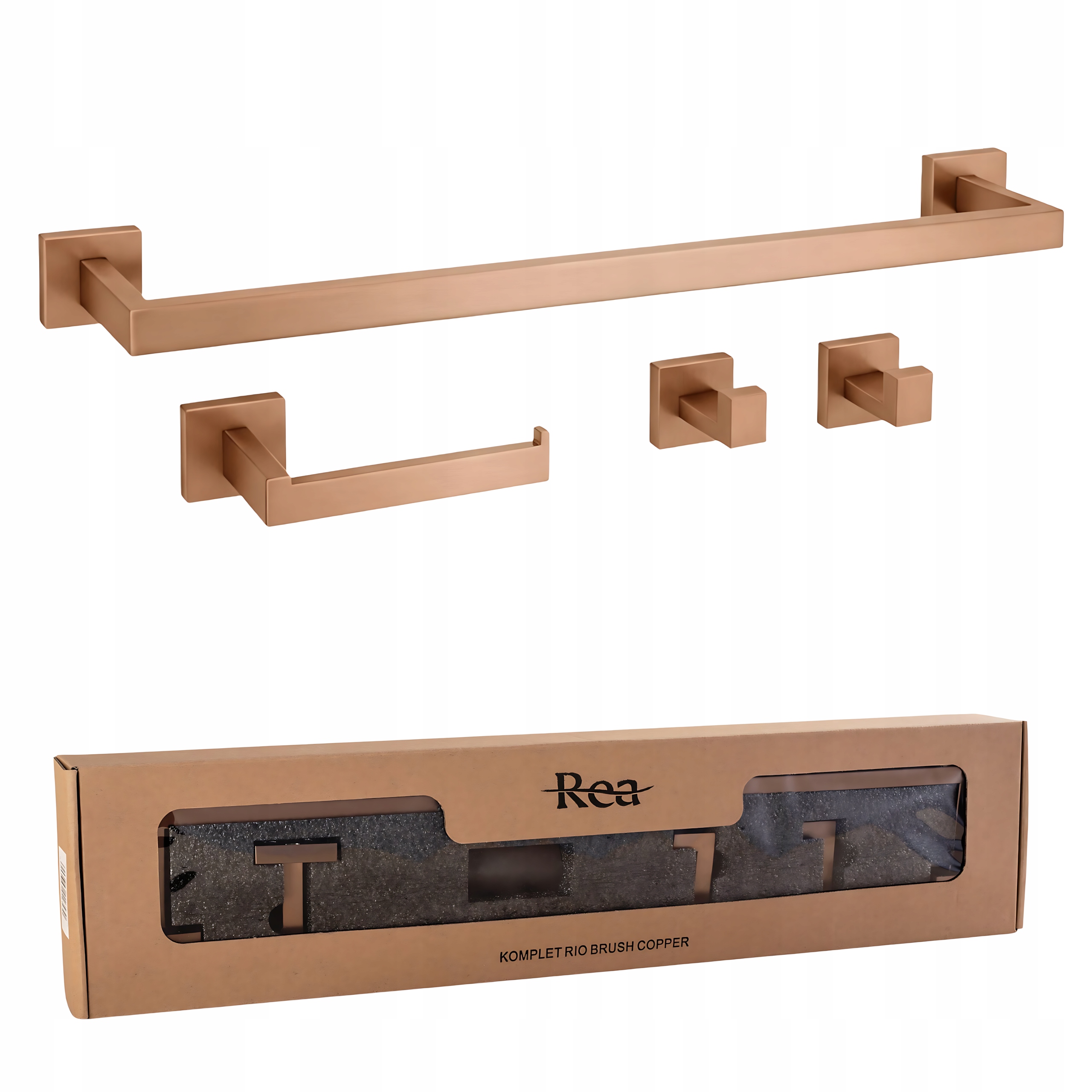 Rea Komplet Kúpeľňových Vešiakov Rio Brush Copper