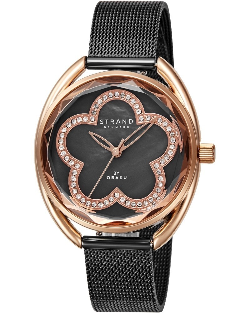 Nové Originální dámské hodinky Strand by Obaku S734LXVBMB zlaté, černé