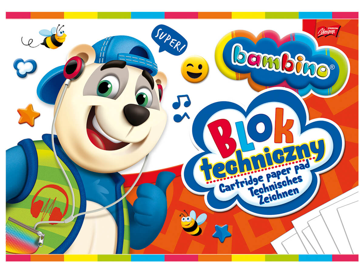

Blok techniczny Bambino 10 białych kartek A4