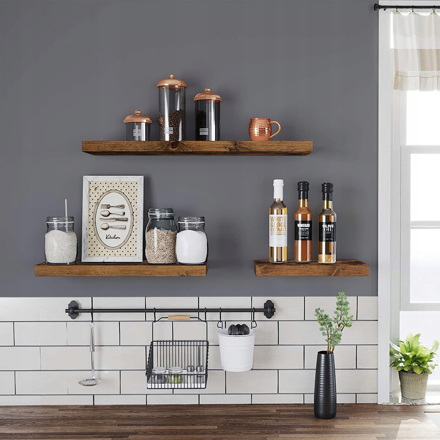 PÓŁKA NA ŚCIANĘ WISZĄCA RUSTYKALNA LOFT 80cm Kod producenta MATLWS28BXKAM