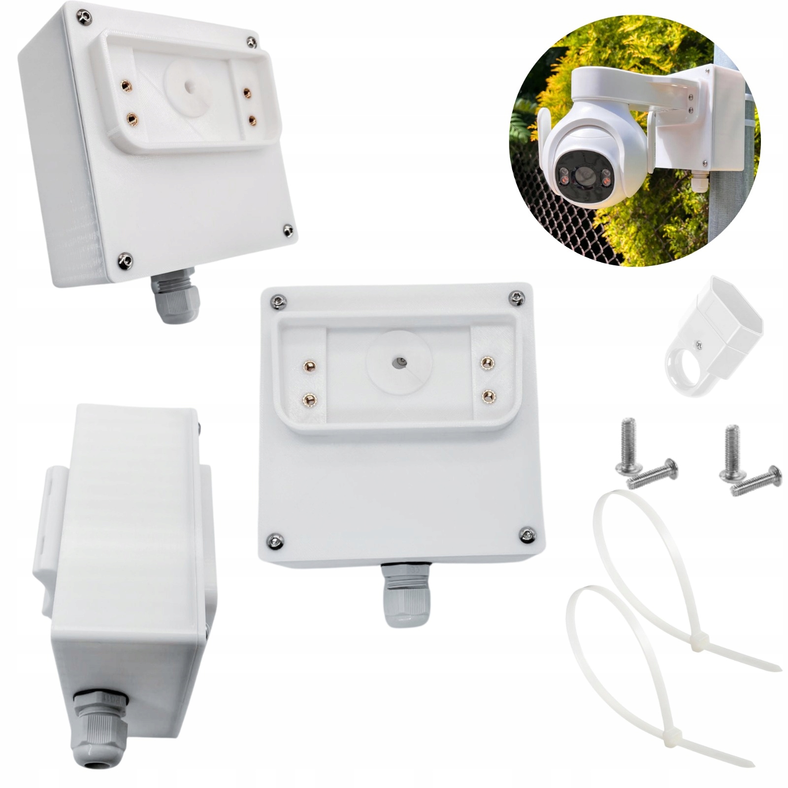 Plechovka S Těsněním Pro Kameru Dahua P5B-PV Montáž Žlabu Nebo Sloupu