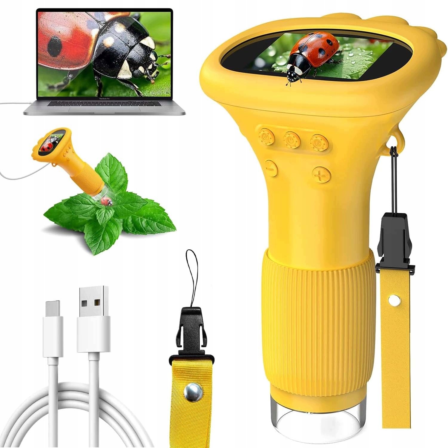 Digitální Optický Led Mikroskop Hd Usb Přiblížení 1000X Pro Děti Sada